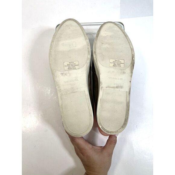 Vince Mule Sneakers Shoes Green Suede Shearling Fur Lined Garvey - Picture 13 of 16